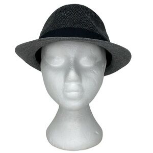Stetson Fedora Men's M Medium Grey Polyester Herringbone Pattern Hat